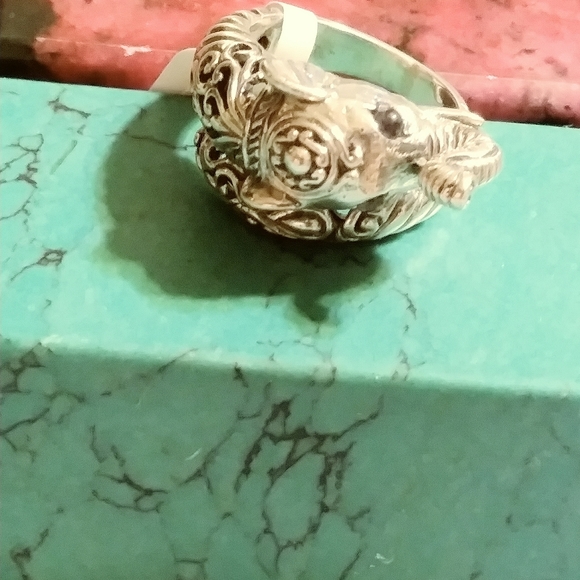 NWT 🛑LOWEST PRICE🛑 IOLITE EYED/ELEPHANT STERLING BYPASS RING. SIZE-(6.5)/6-1/2 - Picture 5 of 9